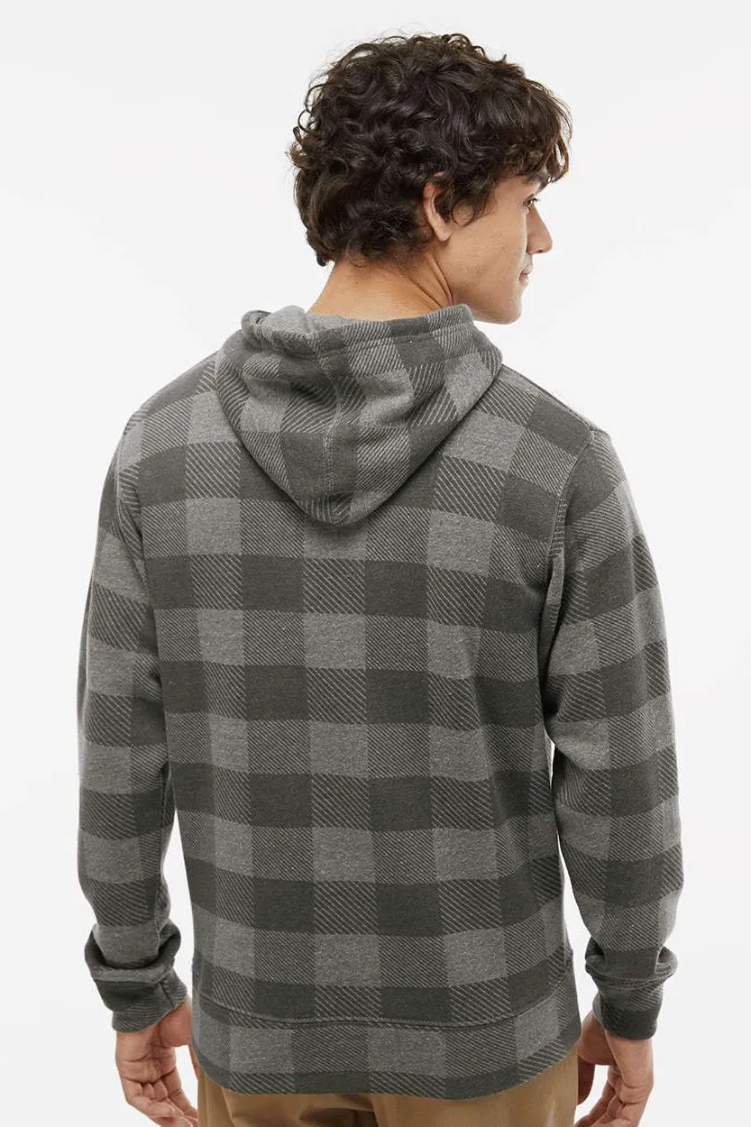 J America Mens Fleece Hooded Sweatshirt Hoodie w/ Pouch Pocket - Smoke Grey Buffalo