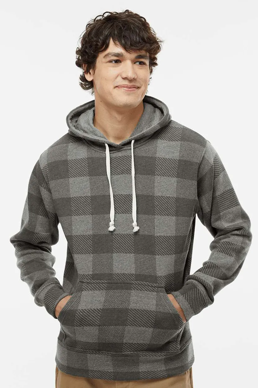 J America Mens Fleece Hooded Sweatshirt Hoodie w/ Pouch Pocket - Smoke Grey Buffalo