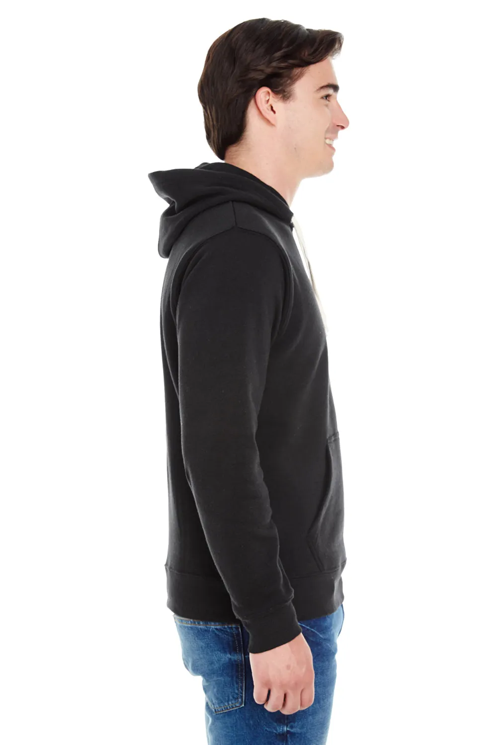 J America Mens Fleece Hooded Sweatshirt Hoodie w/ Pouch Pocket - Solid Black
