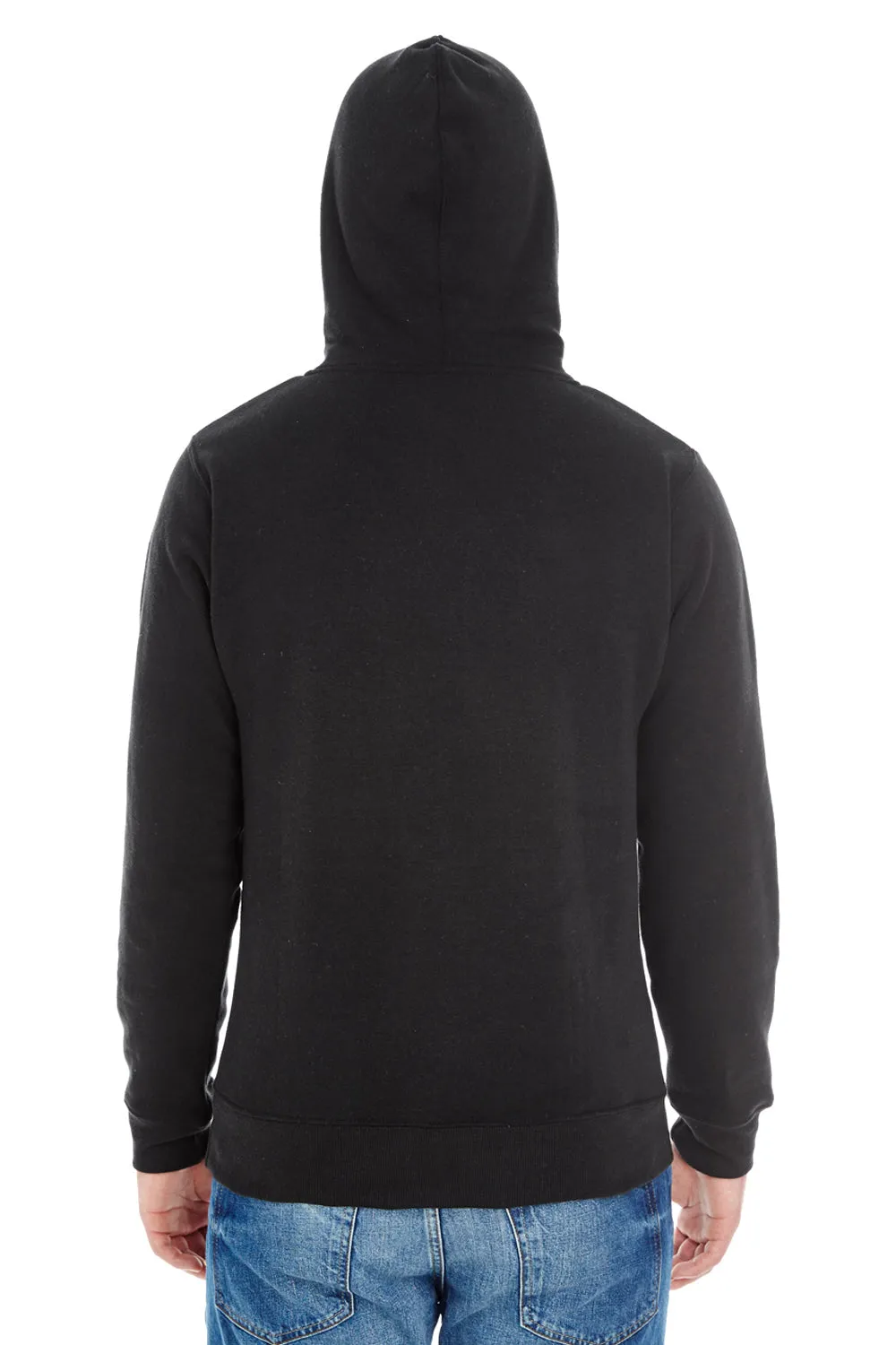 J America Mens Fleece Hooded Sweatshirt Hoodie w/ Pouch Pocket - Solid Black