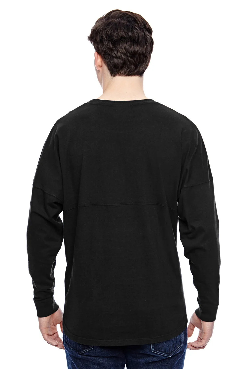 J America Mens Game Day Jersey Long Sleeve Crewneck T-Shirt - Black