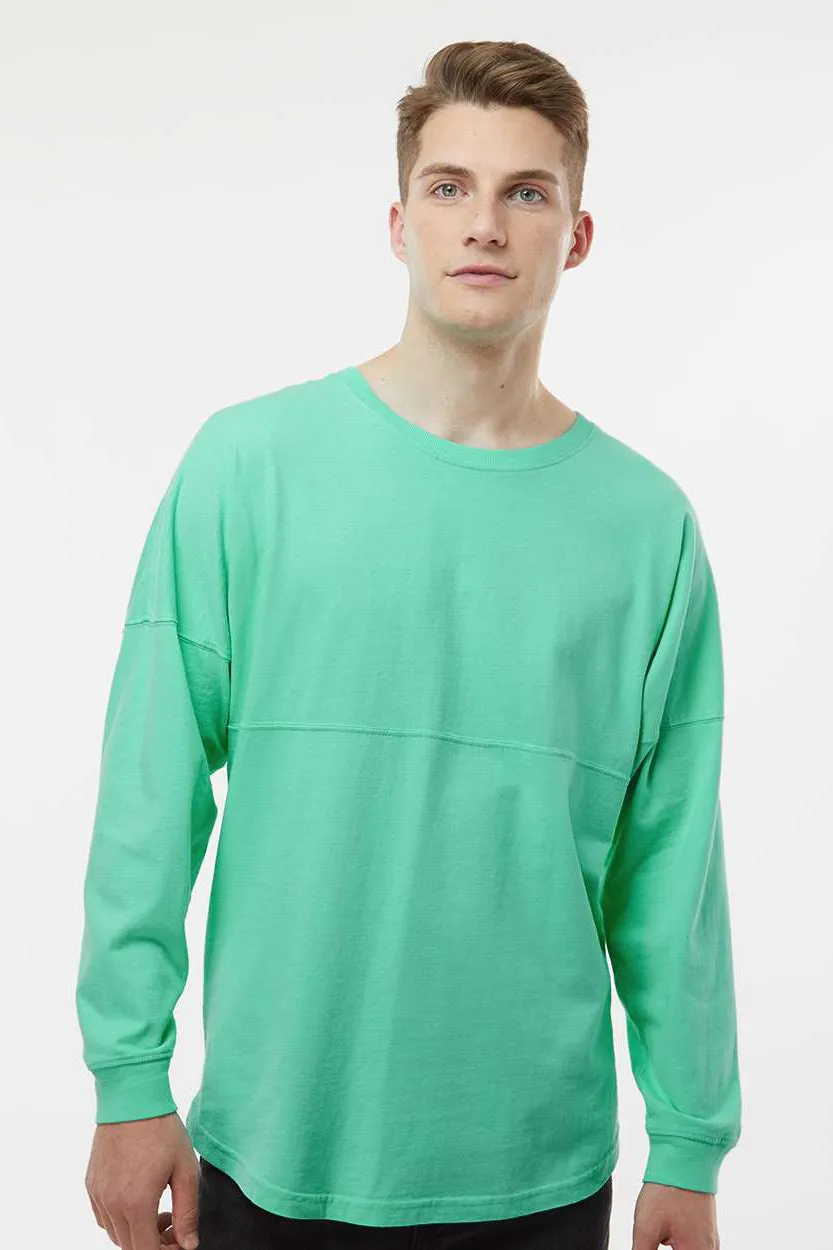 J America Mens Game Day Jersey Long Sleeve Crewneck T-Shirt - Mint Green