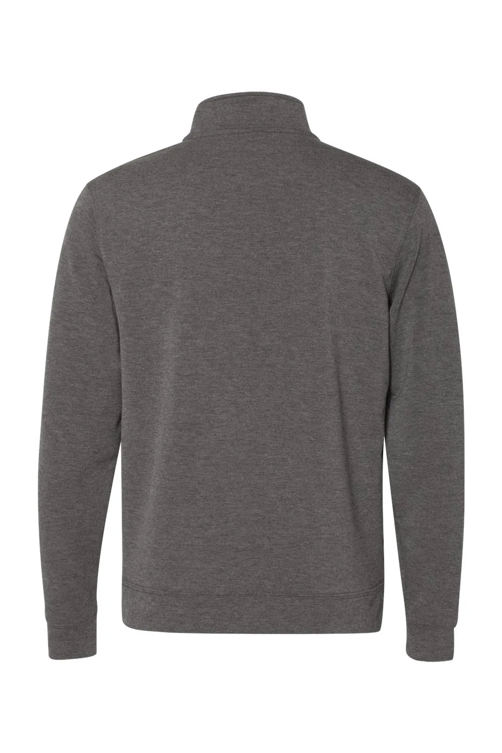 J America Mens Omega Sueded Terry 1/4 Zip Sweatshirt w/ Pockets - Charcoal Grey
