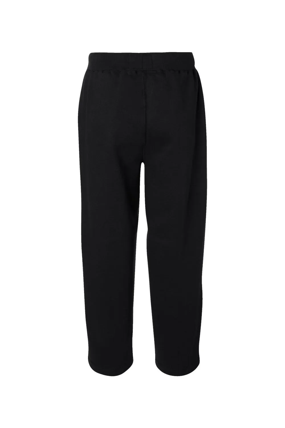 J America Mens Open Bottom Fleece Sweatpants w/ Pockets - Black