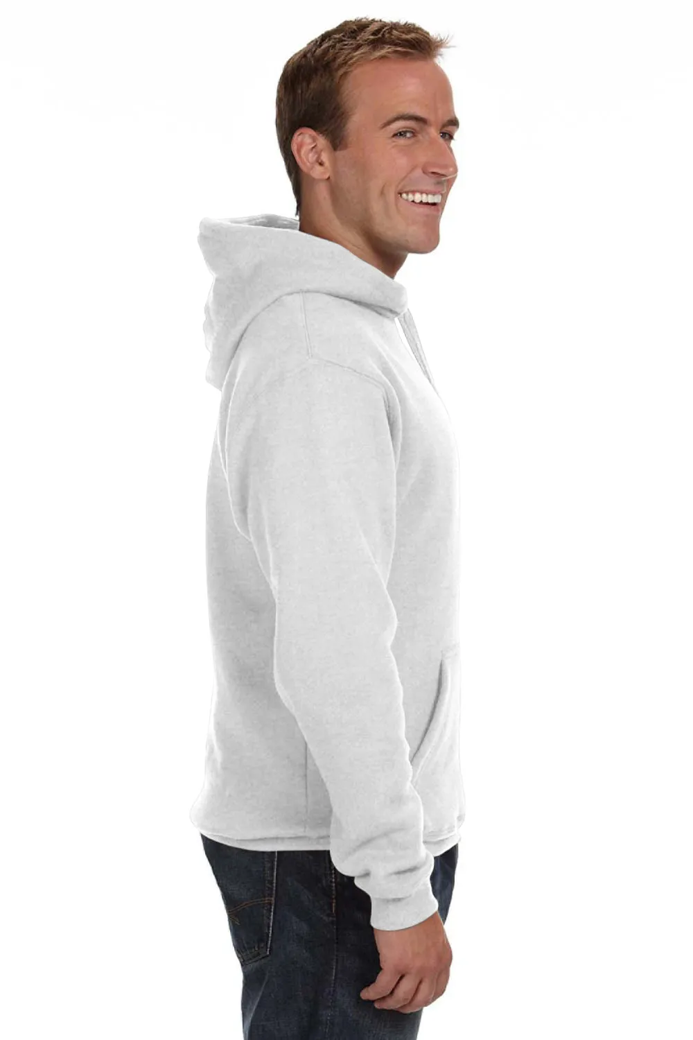 J America Mens Premium Fleece Hooded Sweatshirt Hoodie w/ Pouch Pocket - Ash Grey