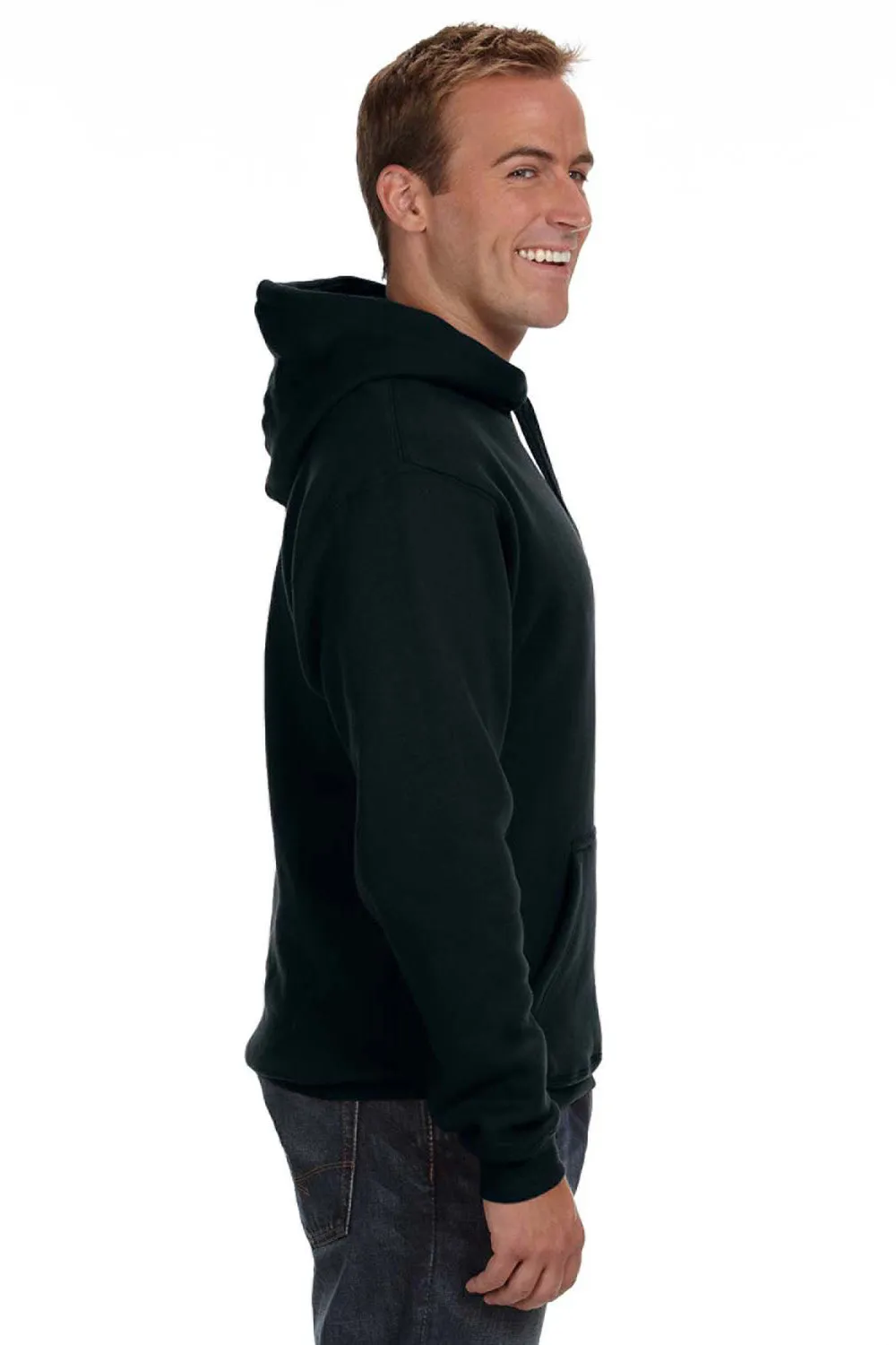 J America Mens Premium Fleece Hooded Sweatshirt Hoodie w/ Pouch Pocket - Black