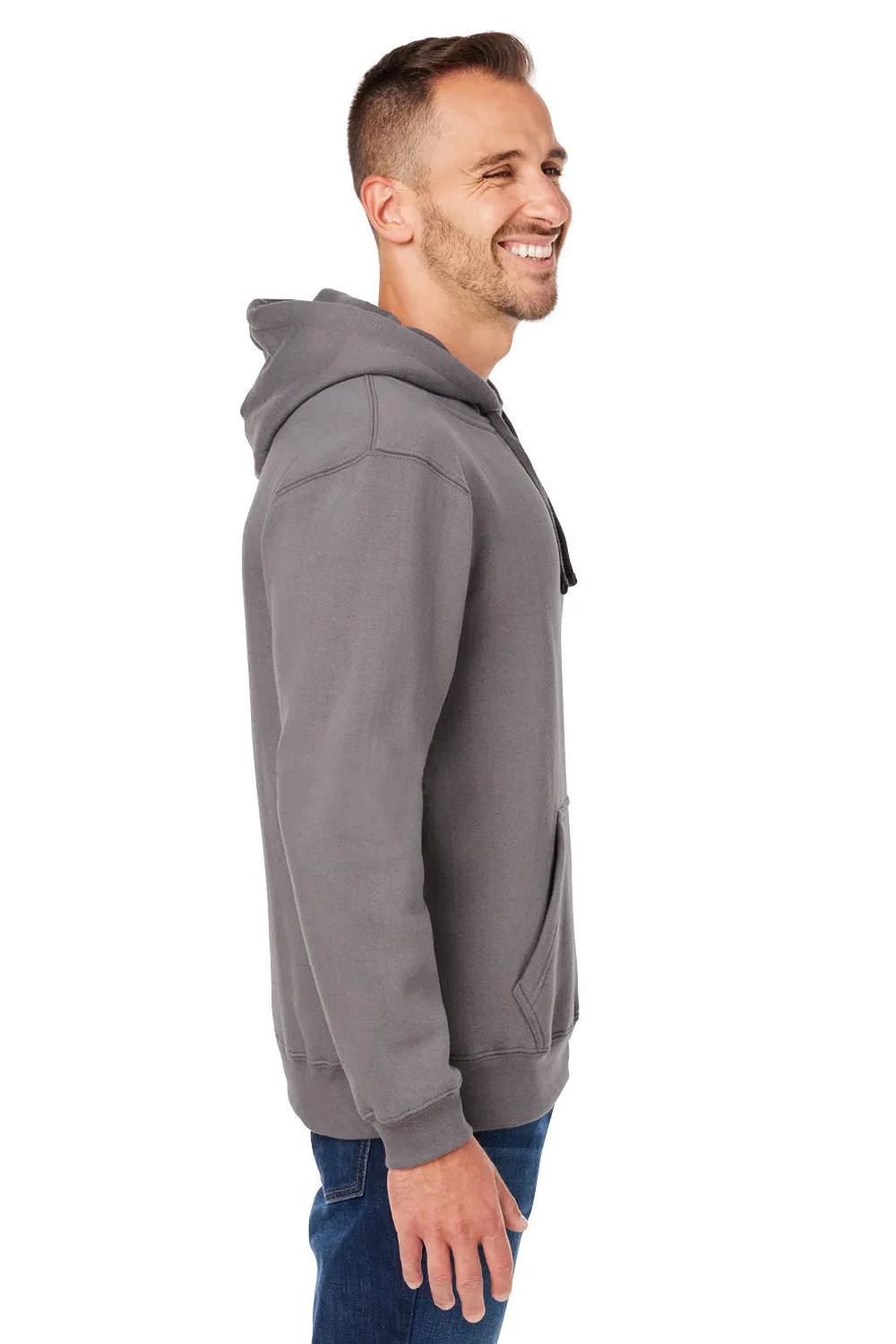 J America Mens Premium Fleece Hooded Sweatshirt Hoodie w/ Pouch Pocket - Fossil Grey