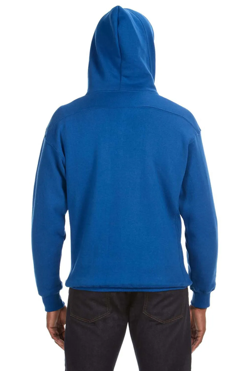 J America Mens Sport Lace Hooded Sweatshirt Hoodie w/ Pouch Pocket - Royal Blue