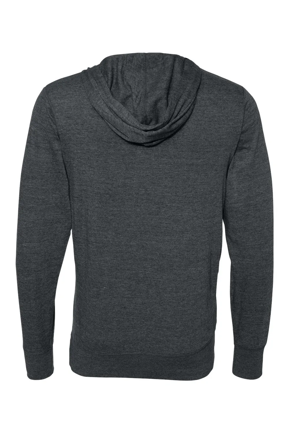 J America Mens Sport Lace Jersey Hooded Sweatshirt Hoodie w/ Pouch Pocket - Heather Charcoal Grey