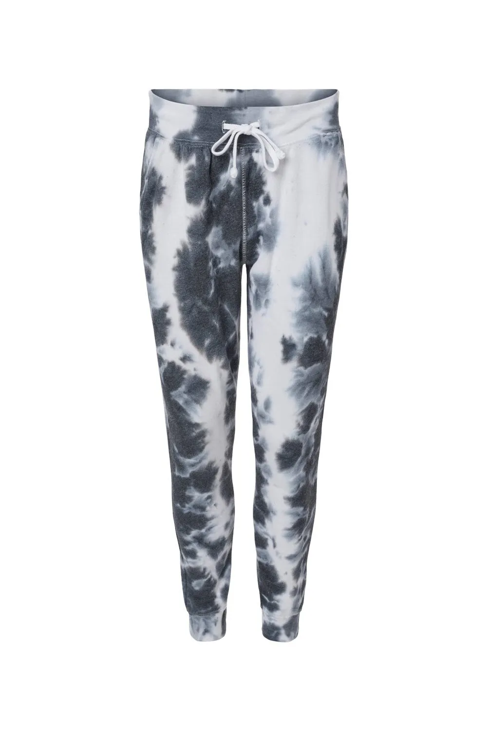 J America Mens Tie-Dye Fleece Jogger Sweatpants w/ Pockets - Black - Closeout