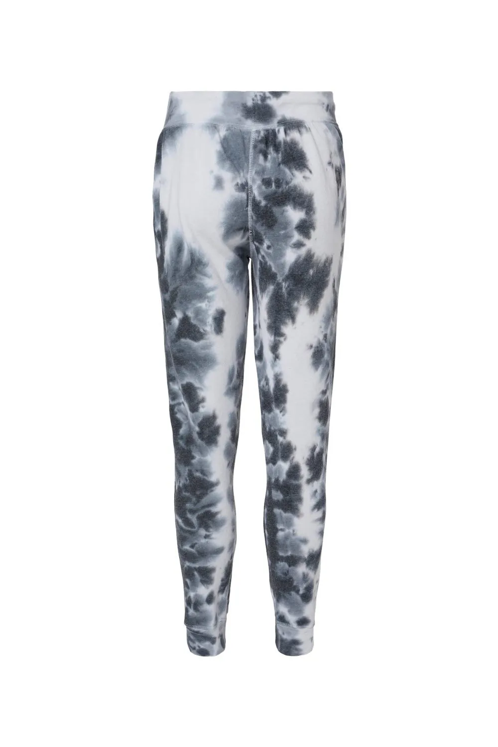 J America Mens Tie-Dye Fleece Jogger Sweatpants w/ Pockets - Black - Closeout
