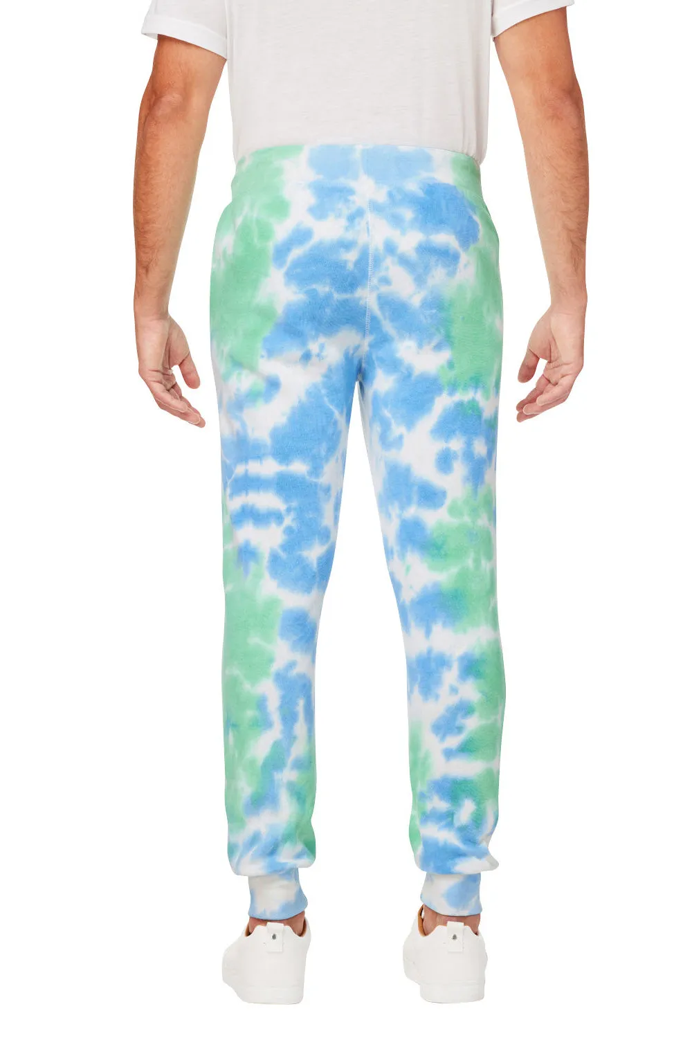 J America Mens Tie-Dye Fleece Jogger Sweatpants w/ Pockets - Lagoon - Closeout