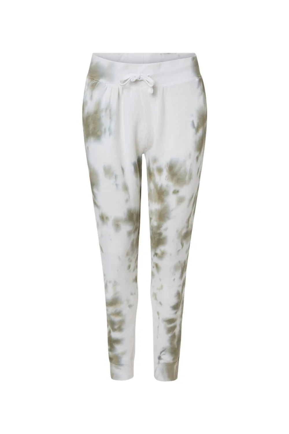 J America Mens Tie-Dye Fleece Jogger Sweatpants w/ Pockets - Olive - Closeout