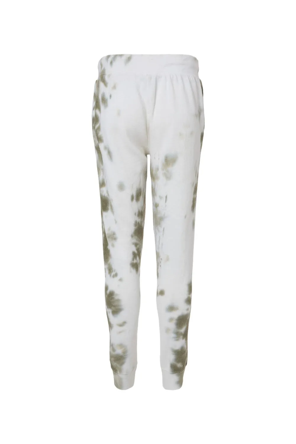 J America Mens Tie-Dye Fleece Jogger Sweatpants w/ Pockets - Olive - Closeout