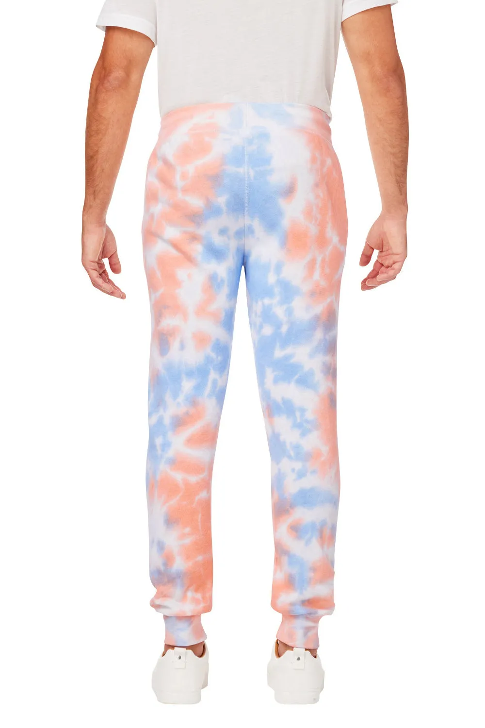 J America Mens Tie-Dye Fleece Jogger Sweatpants w/ Pockets - Sunset - Closeout
