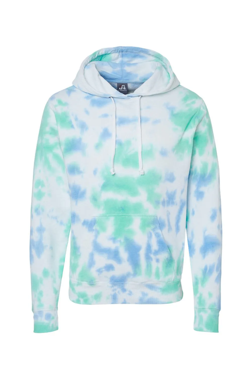 J America Mens Tie-Dye Hooded Sweatshirt Hoodie w/ Pouch Pocket - Lagoon