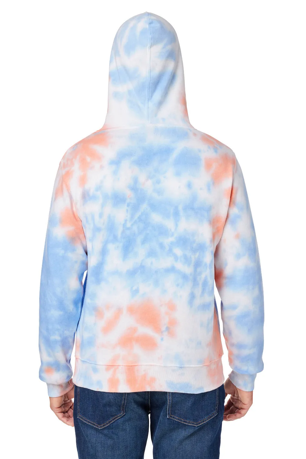 J America Mens Tie-Dye Hooded Sweatshirt Hoodie w/ Pouch Pocket - Sunset