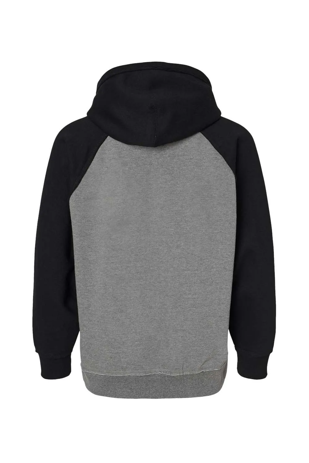 J America Mens Vintage Heather Hooded Sweatshirt Hoodie w/ Pouch Pocket - Smoke Grey/Black