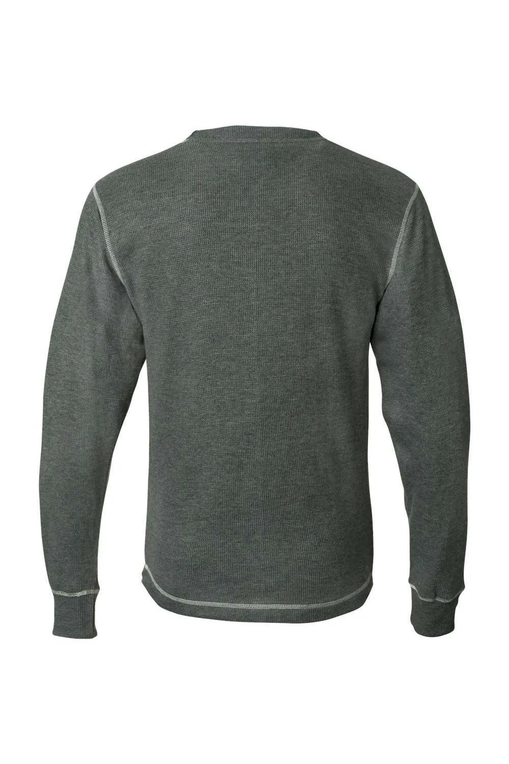 J America Mens Vintage Thermal Long Sleeve Crewneck T-Shirt - Heather Charcoal Grey
