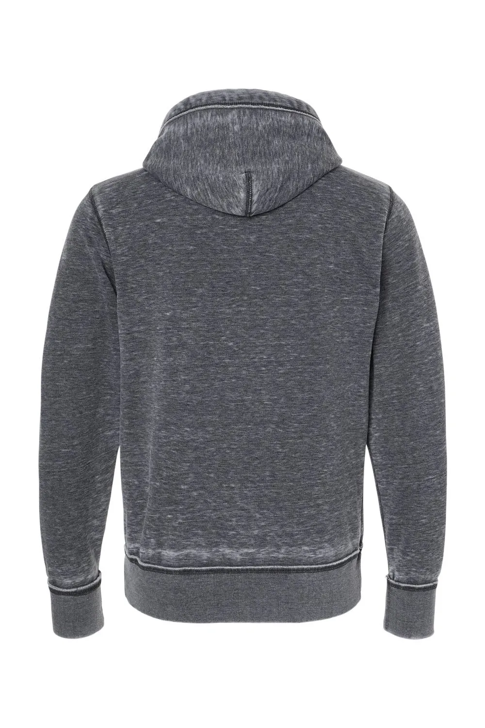 J America Mens Vintage Zen Burnout Fleece Full Zip Hooded Sweatshirt Hoodie w/ Pockets - Dark Smoke Grey