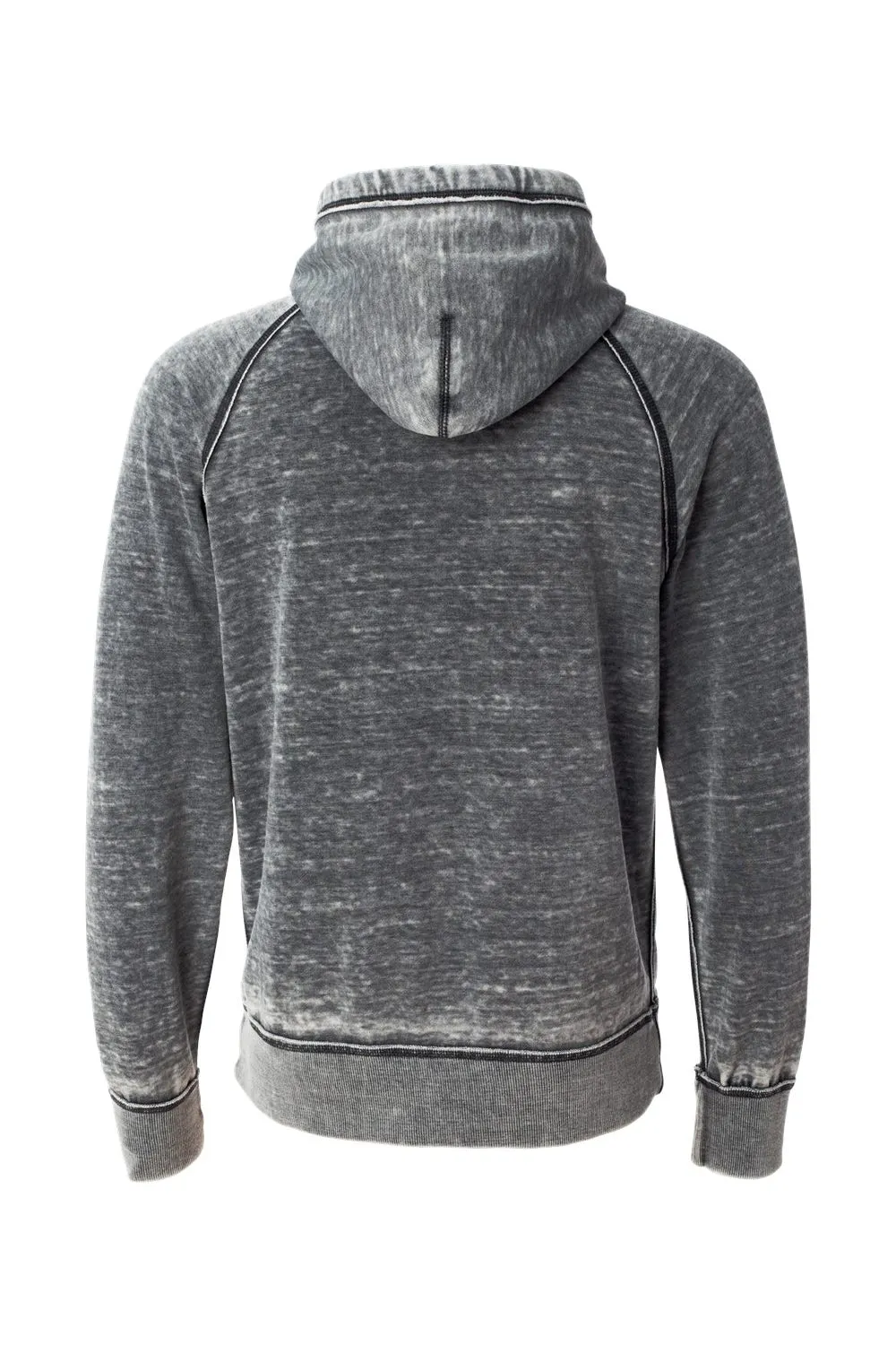 J America Mens Vintage Zen Burnout Fleece Hooded Sweatshirt Hoodie w/ Pouch Pocket - Dark Smoke Grey