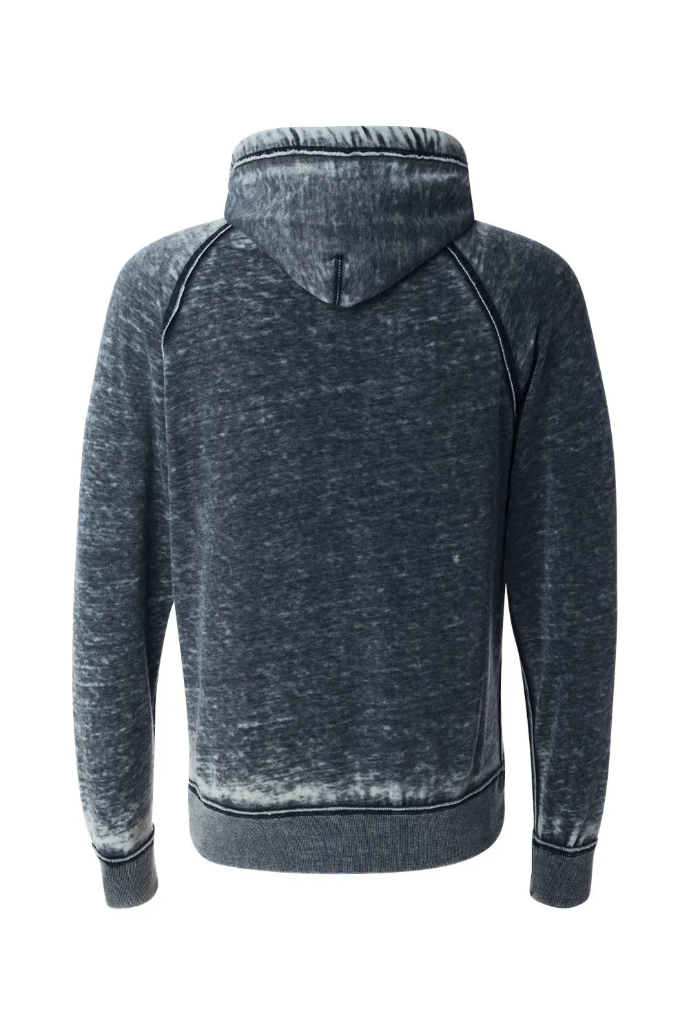 J America Mens Vintage Zen Burnout Fleece Hooded Sweatshirt Hoodie w/ Pouch Pocket - Vintage Navy Blue