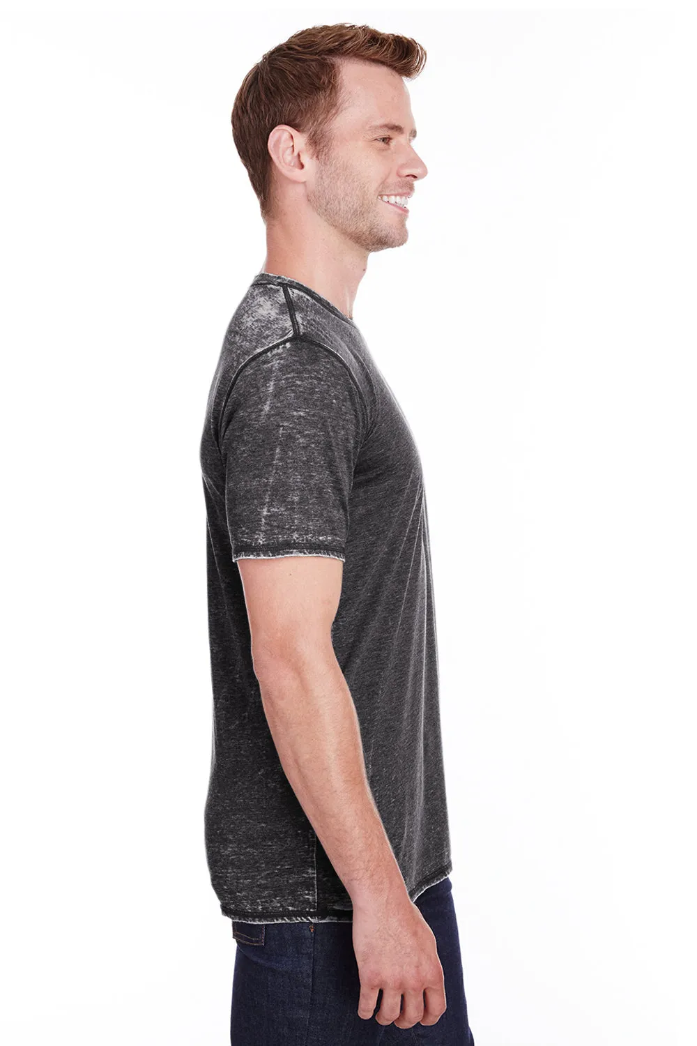 J America Mens Vintage Zen Jersey Short Sleeve Crewneck T-Shirt - Dark Smoke Grey