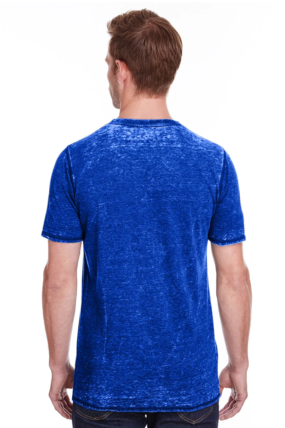 J America Mens Vintage Zen Jersey Short Sleeve Crewneck T-Shirt - Twisted Royal Blue