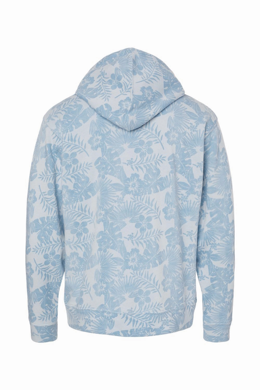 J America Mens Fleece Hooded Sweatshirt Hoodie w/ Pouch Pocket - Chambray Blue Aloha - Closeout
