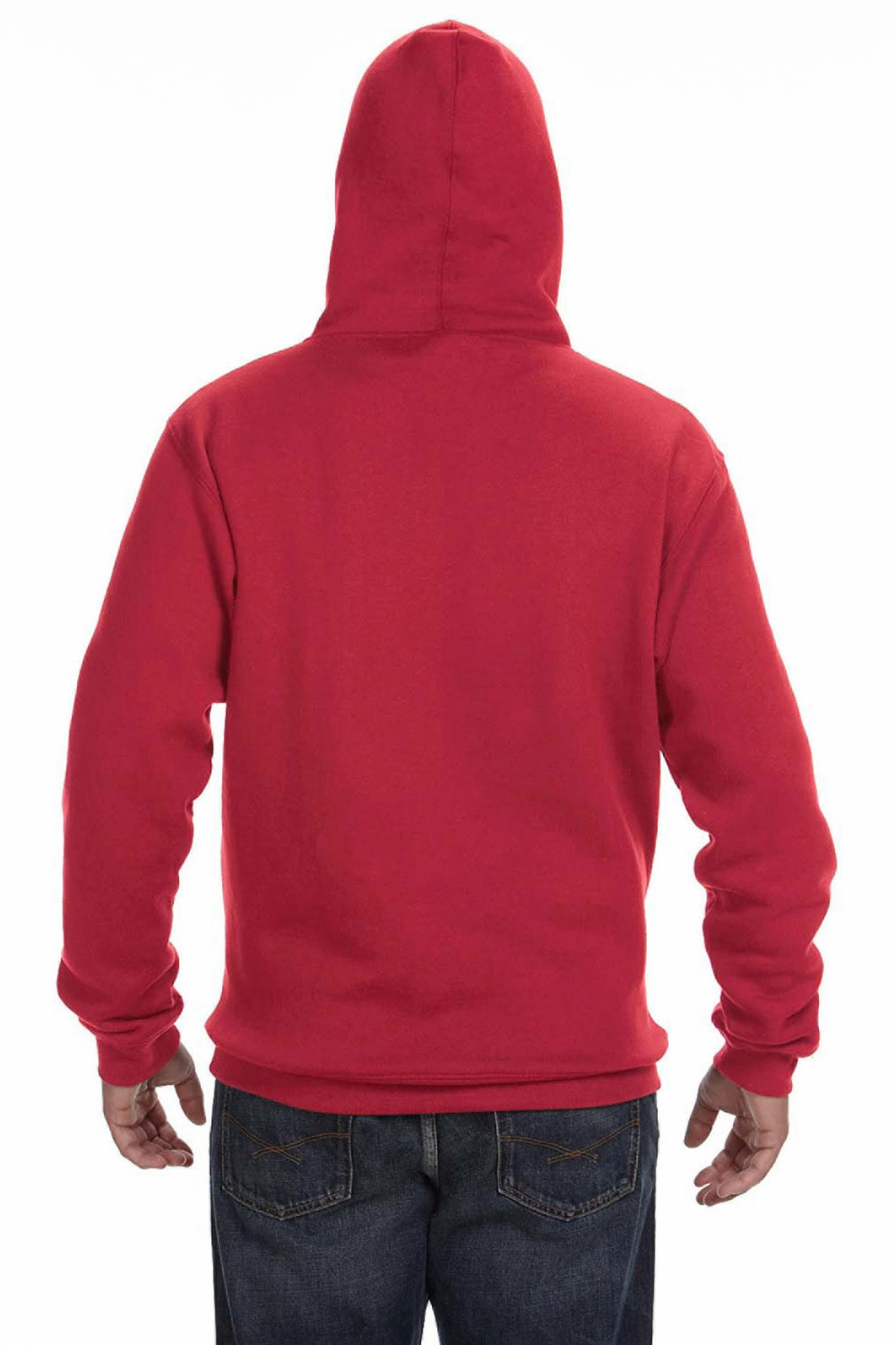 J America Mens Premium Fleece Hooded Sweatshirt Hoodie w/ Pouch Pocket - Red