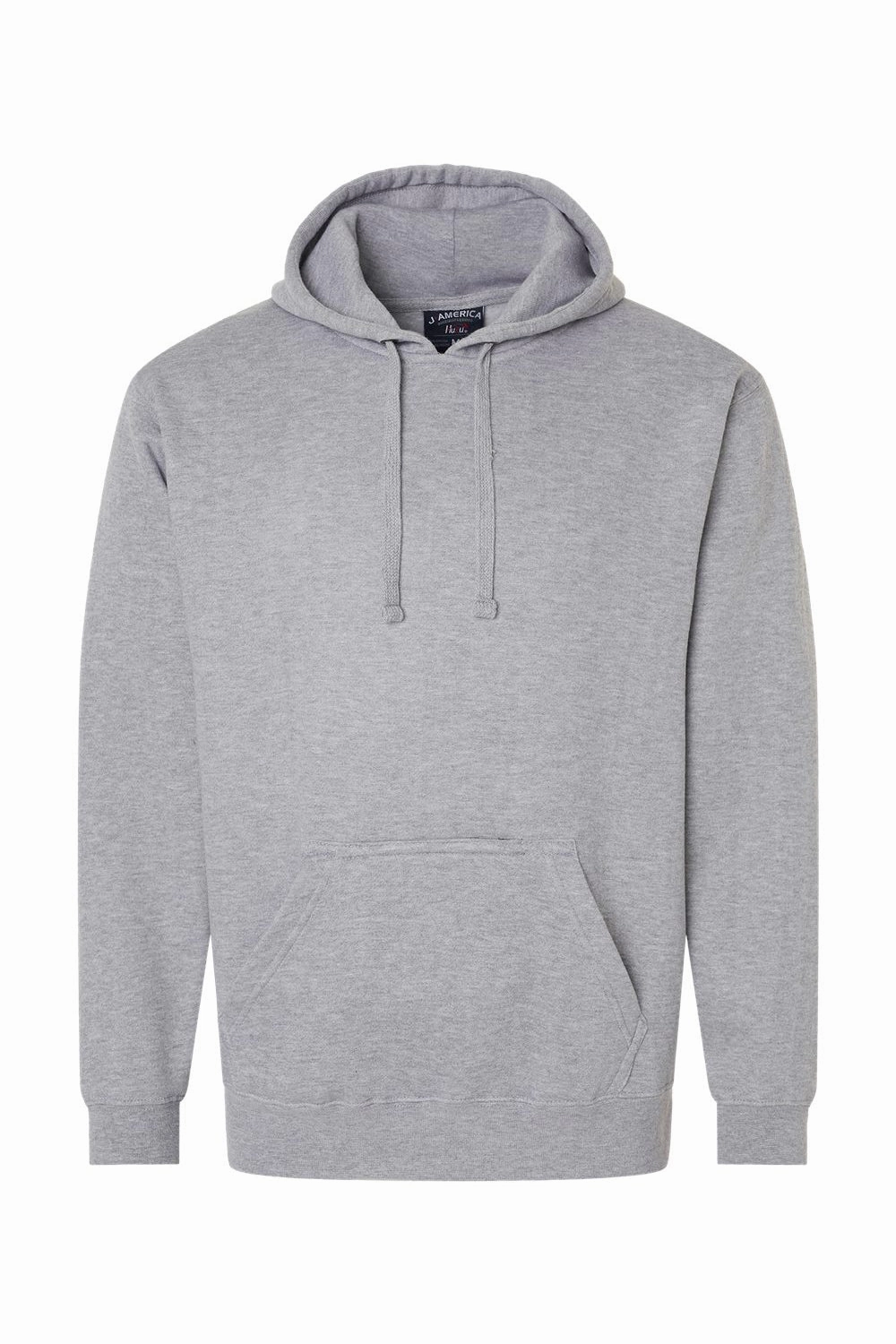 J America Mens Tailgate Fleece Hooded Sweatshirt Hoodie w/ Pouch Pocket - Oxford Grey