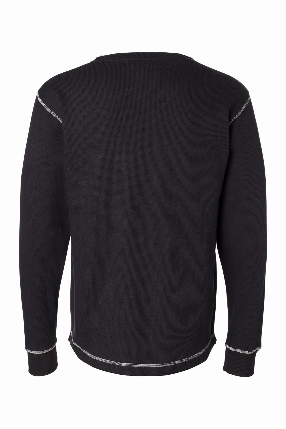 J America Mens Vintage Thermal Long Sleeve Crewneck T-Shirt - Black