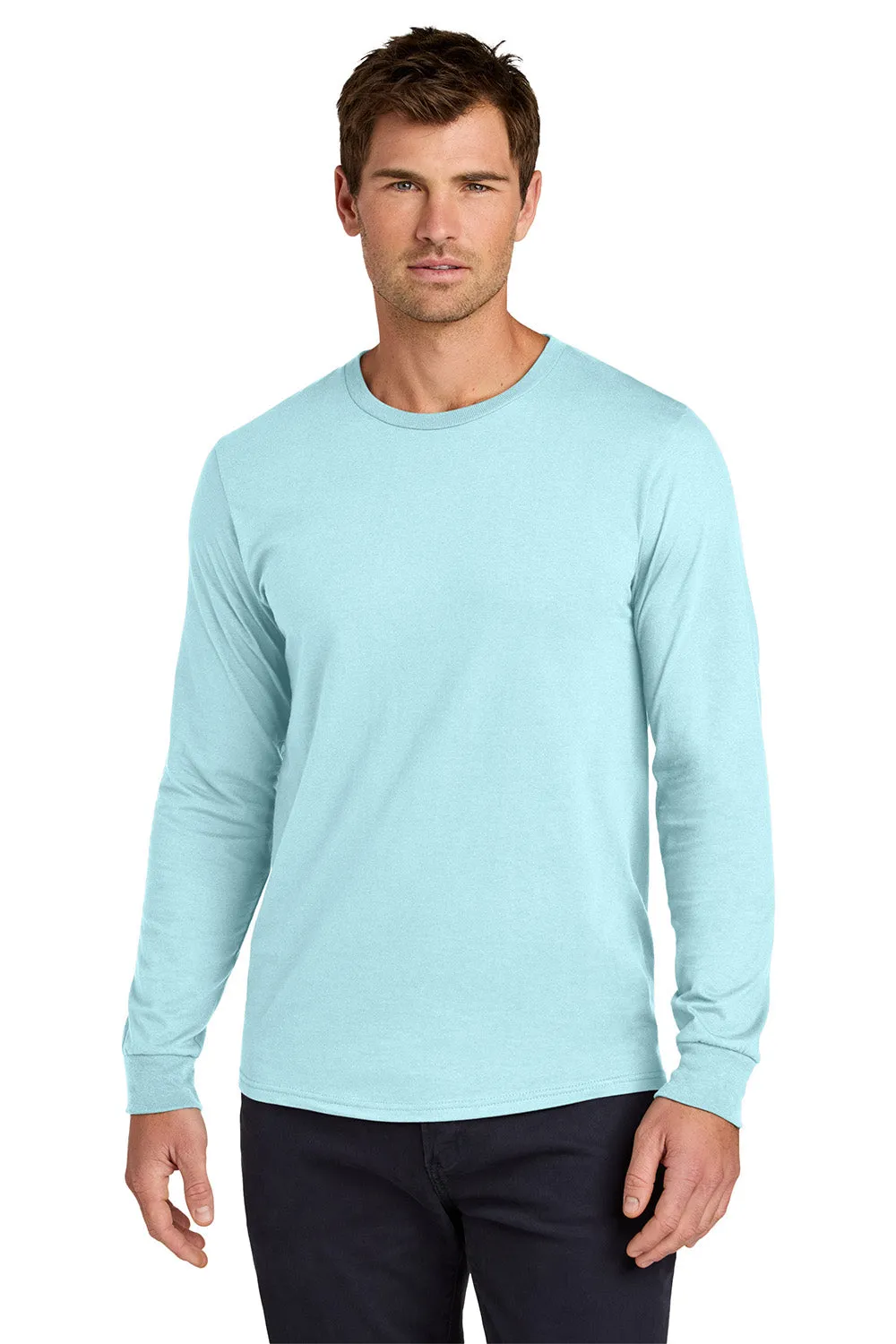 Jerzees Mens Classics Long Sleeve Crewneck T-Shirt - Breezy Blue