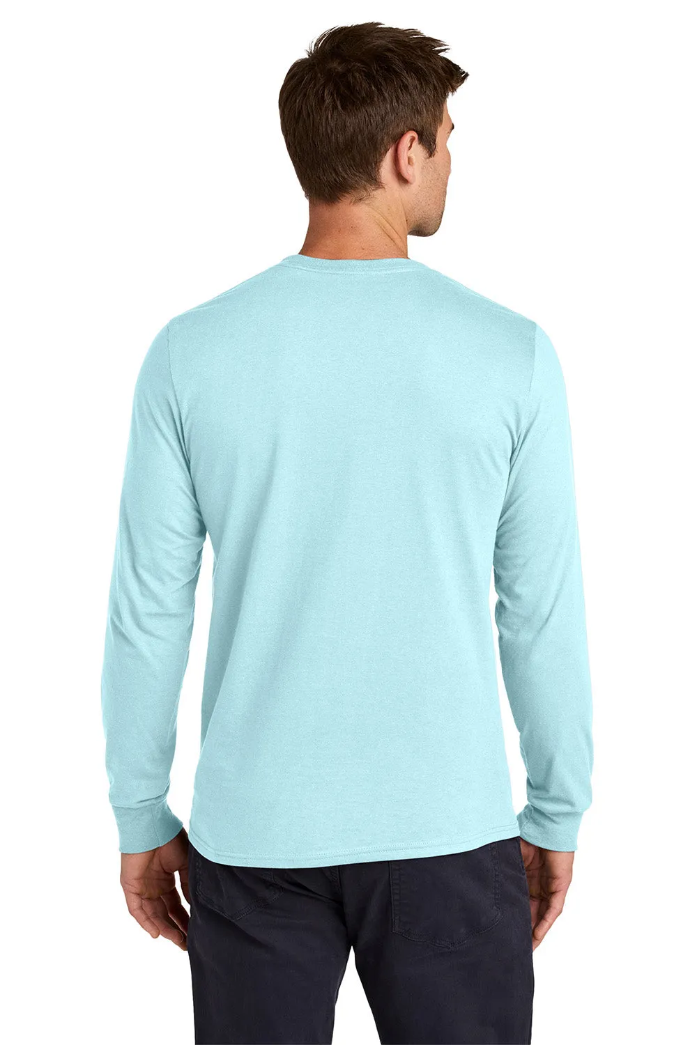 Jerzees Mens Classics Long Sleeve Crewneck T-Shirt - Breezy Blue