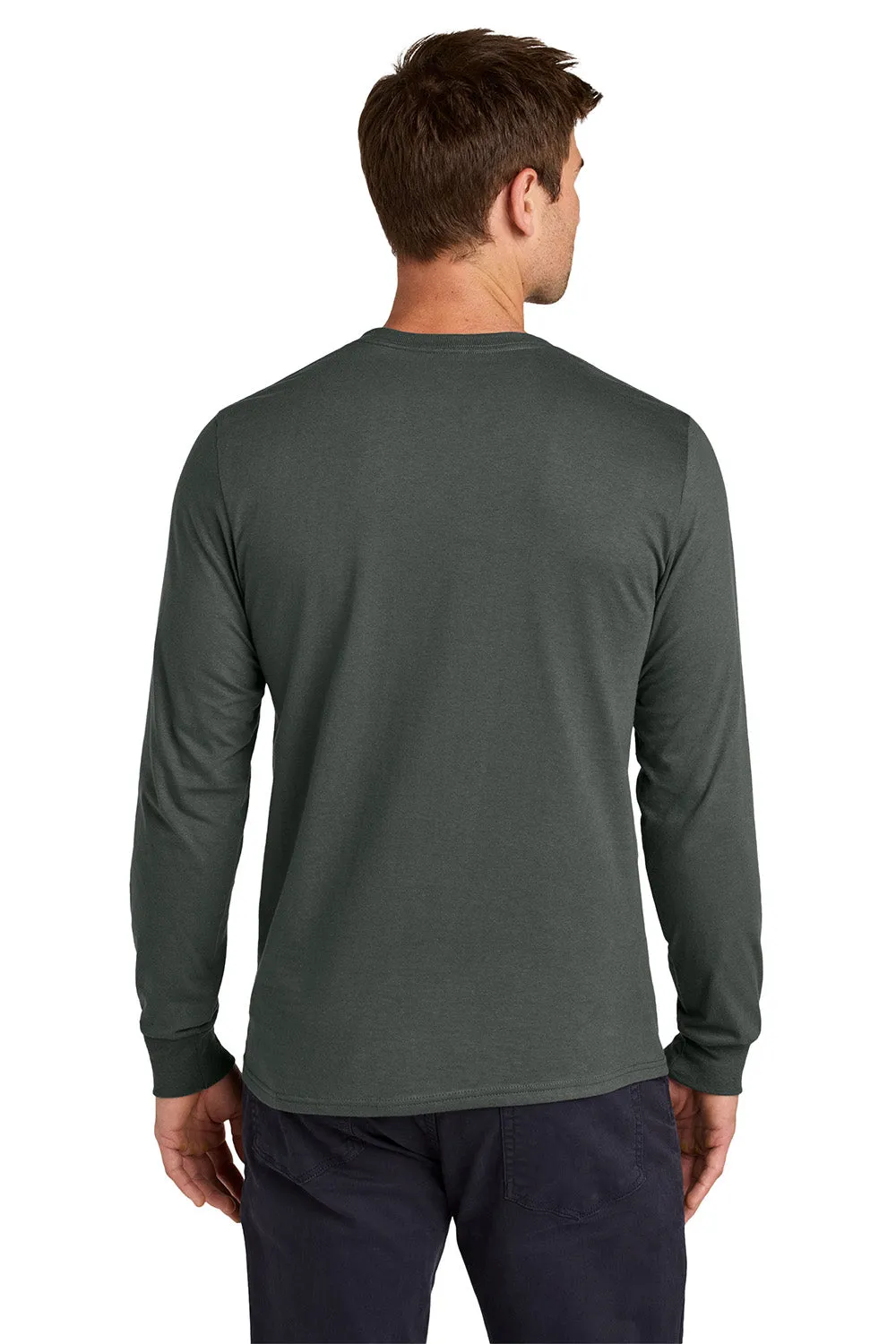 Jerzees Mens Classics Long Sleeve Crewneck T-Shirt - Charcoal Grey