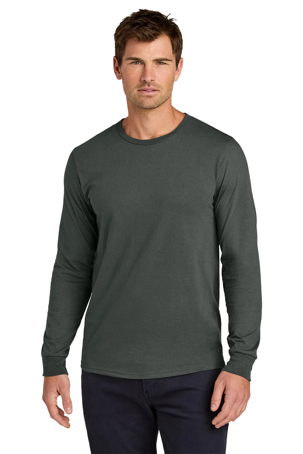 Jerzees Mens Classics Long Sleeve Crewneck T-Shirt - Charcoal Grey