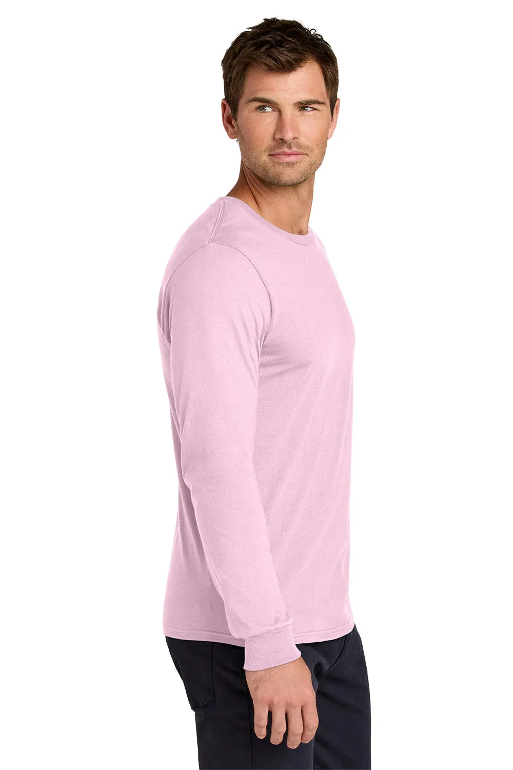 Jerzees Mens Classics Long Sleeve Crewneck T-Shirt - Classic Pink