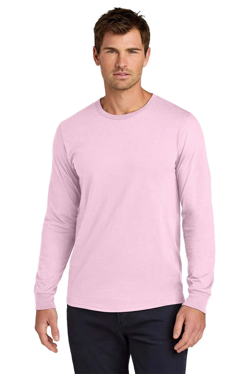Jerzees Mens Classics Long Sleeve Crewneck T-Shirt - Classic Pink