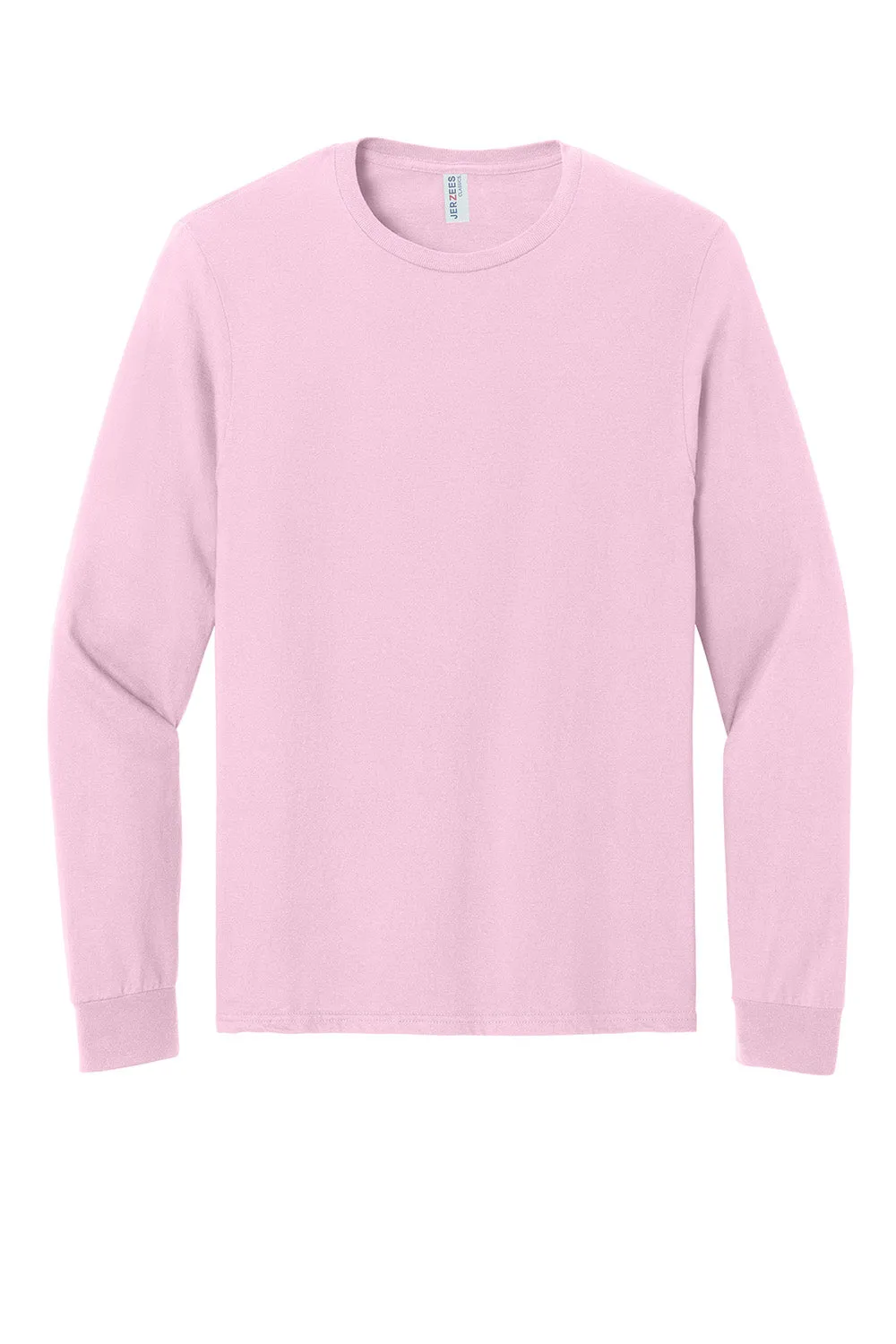 Jerzees Mens Classics Long Sleeve Crewneck T-Shirt - Classic Pink