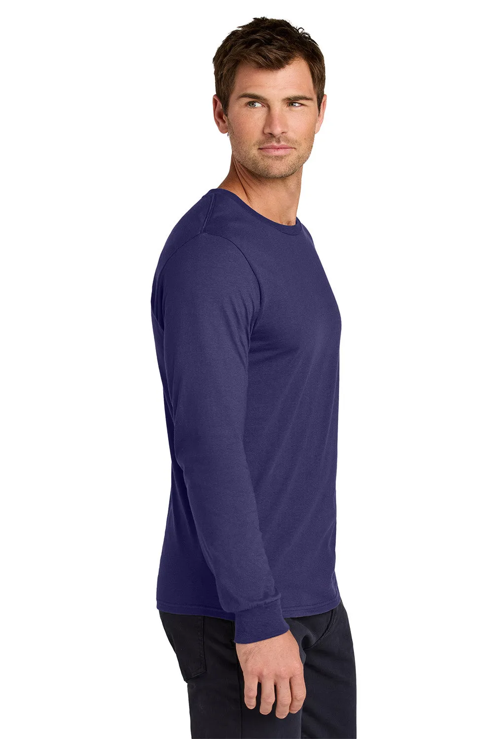 Jerzees Mens Classics Long Sleeve Crewneck T-Shirt - Deep Purple