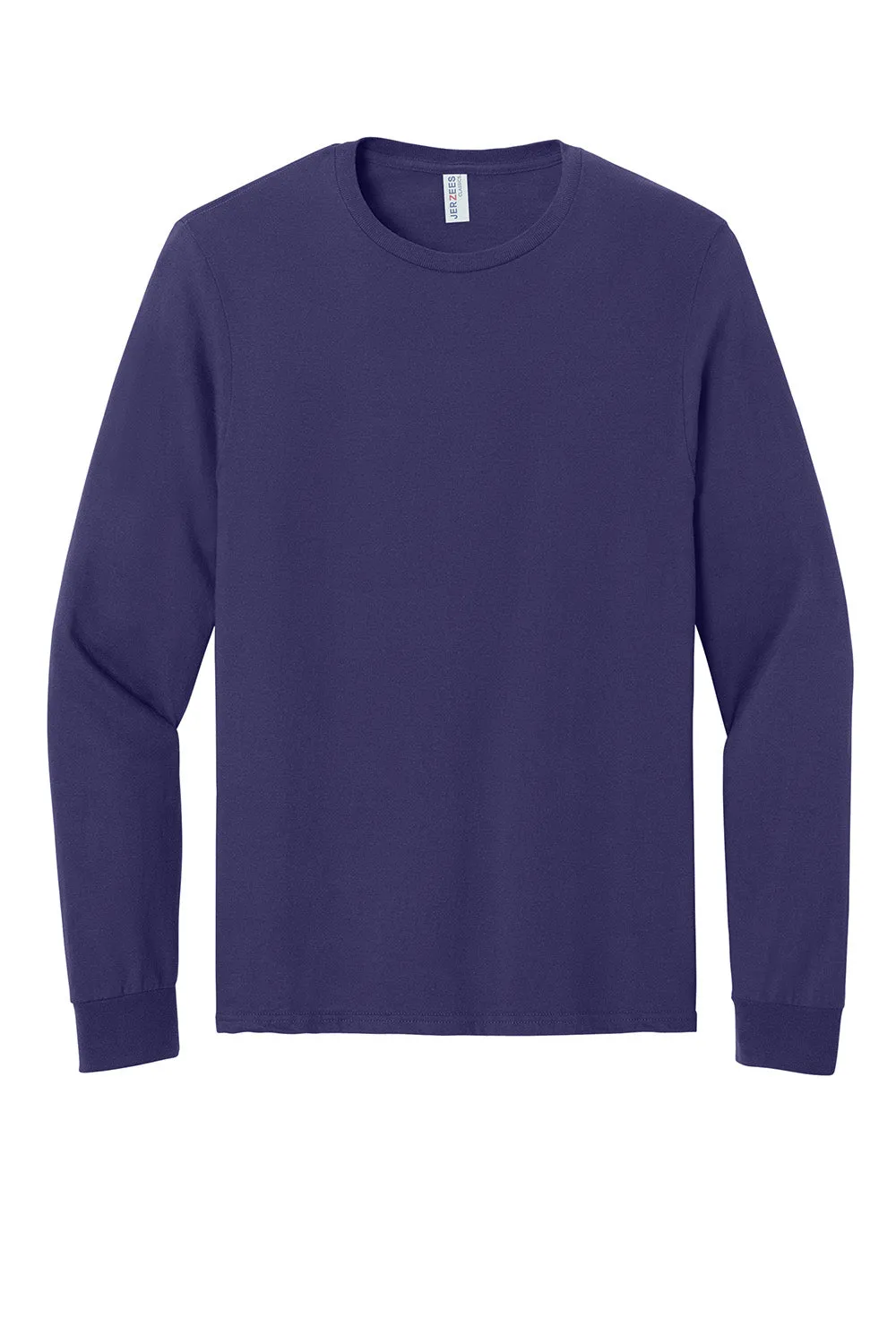 Jerzees Mens Classics Long Sleeve Crewneck T-Shirt - Deep Purple