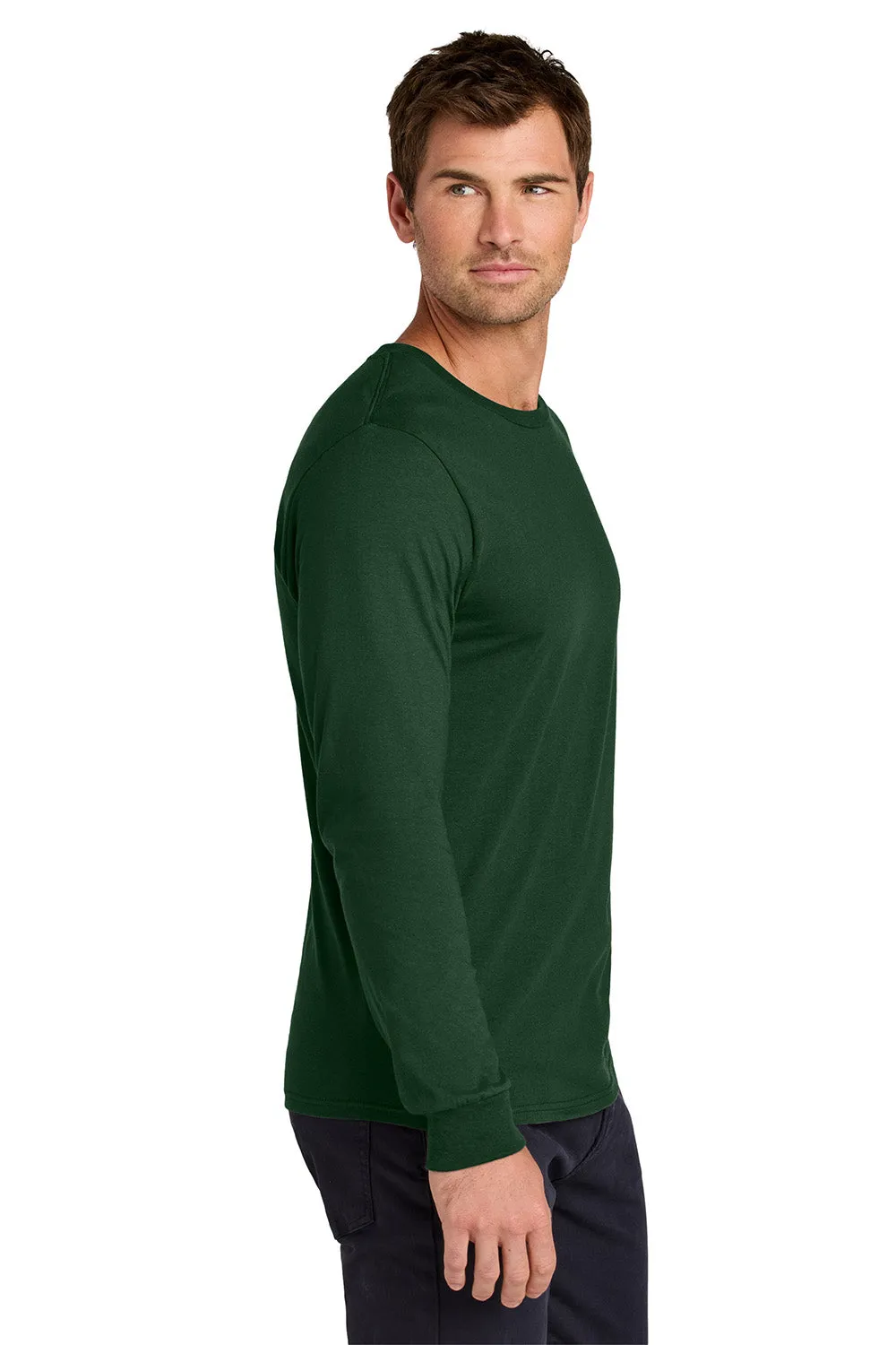 Jerzees Mens Classics Long Sleeve Crewneck T-Shirt - Forest Green