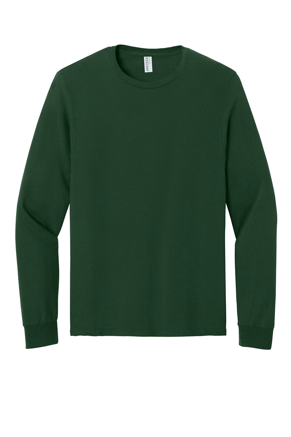 Jerzees Mens Classics Long Sleeve Crewneck T-Shirt - Forest Green