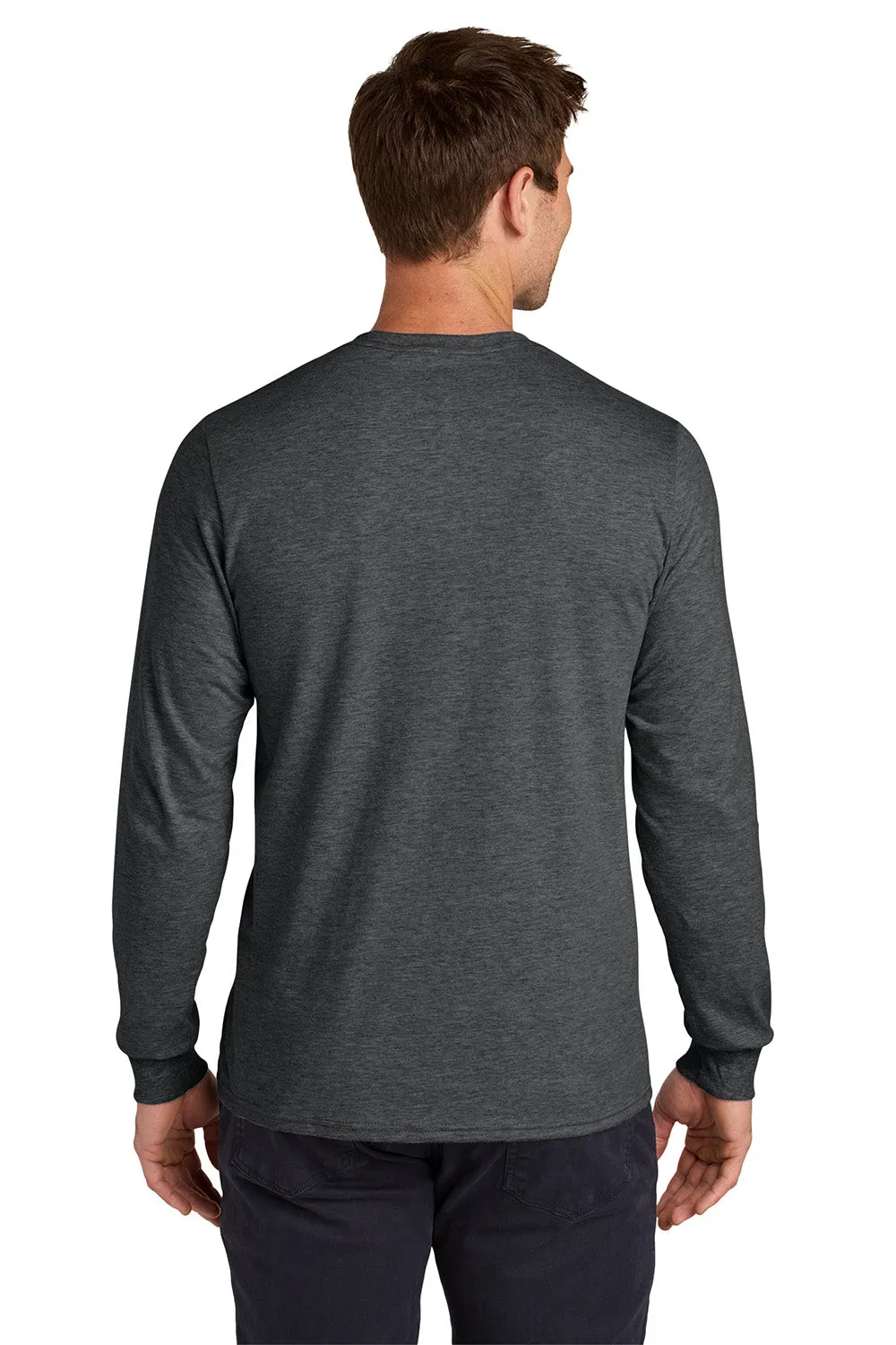 Jerzees Mens Classics Long Sleeve Crewneck T-Shirt - Heather Black