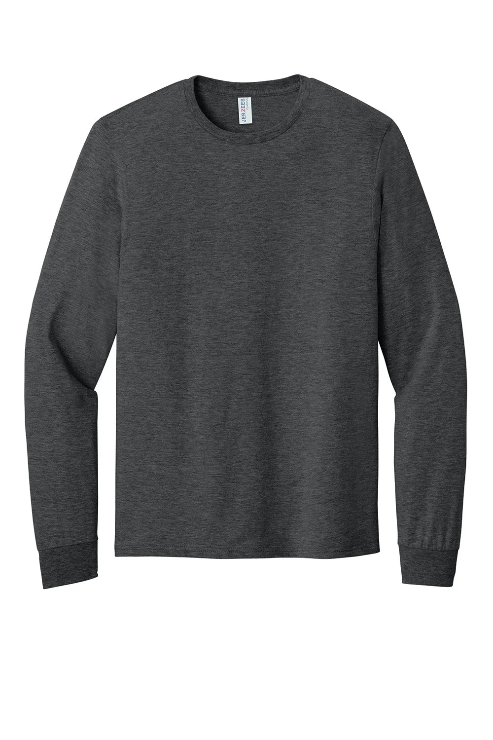 Jerzees Mens Classics Long Sleeve Crewneck T-Shirt - Heather Black