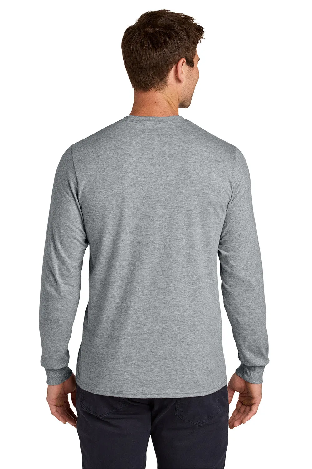 Jerzees Mens Classics Long Sleeve Crewneck T-Shirt - Heather Grey
