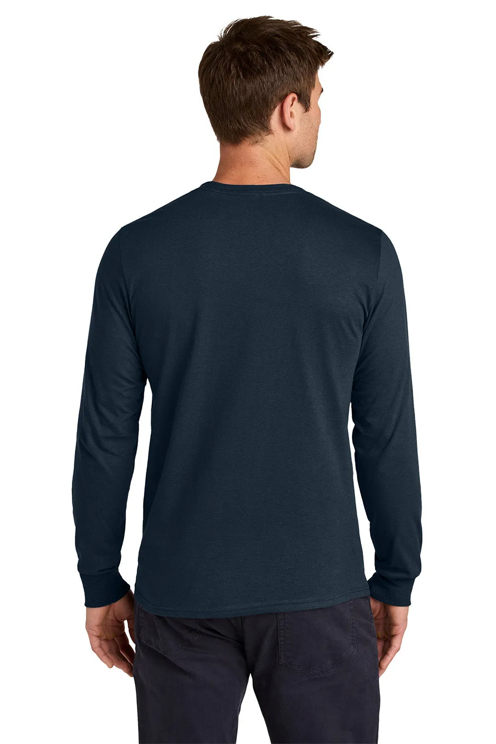 Jerzees Mens Classics Long Sleeve Crewneck T-Shirt - Navy Blue