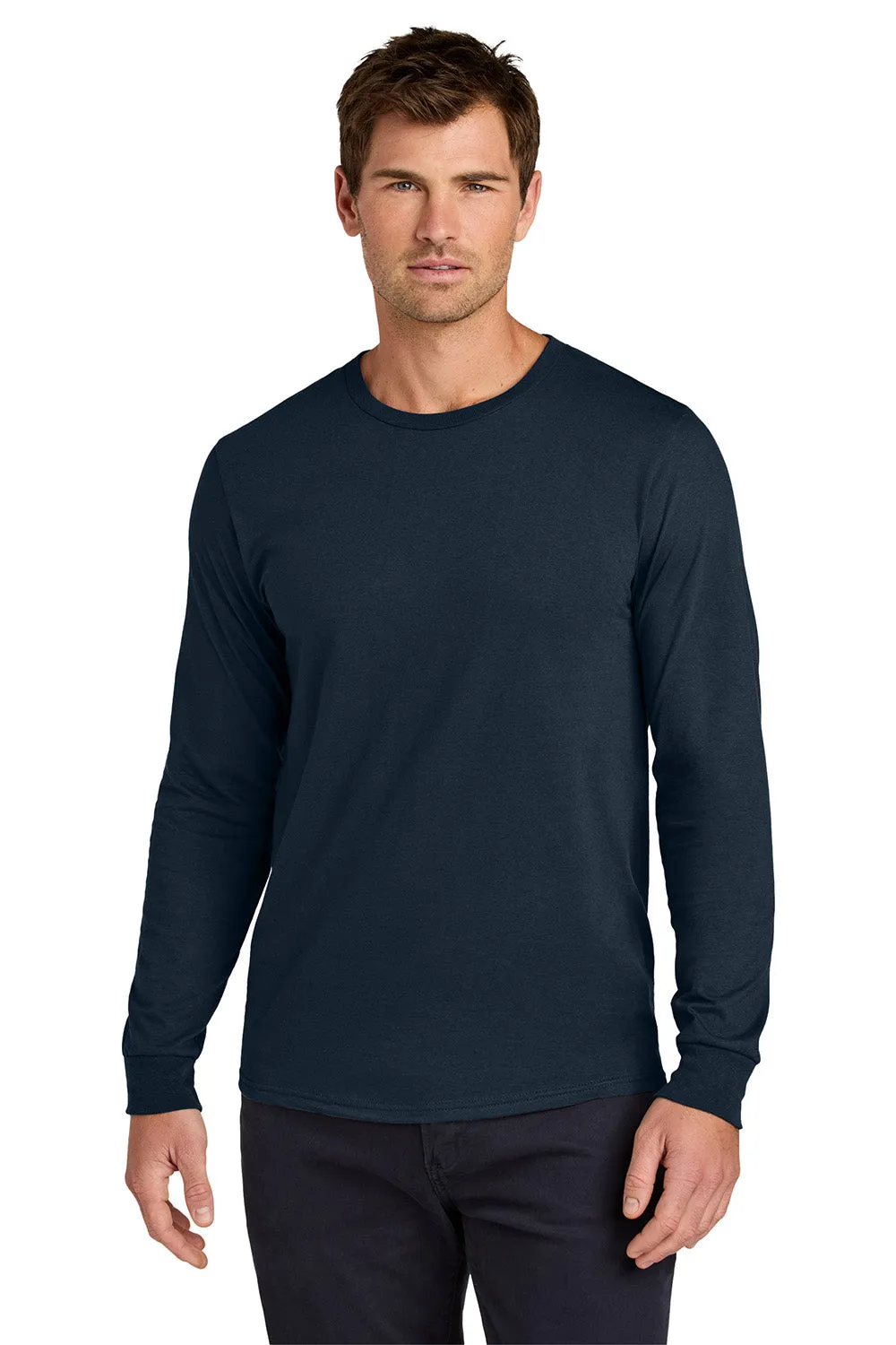 Jerzees Mens Classics Long Sleeve Crewneck T-Shirt - Navy Blue