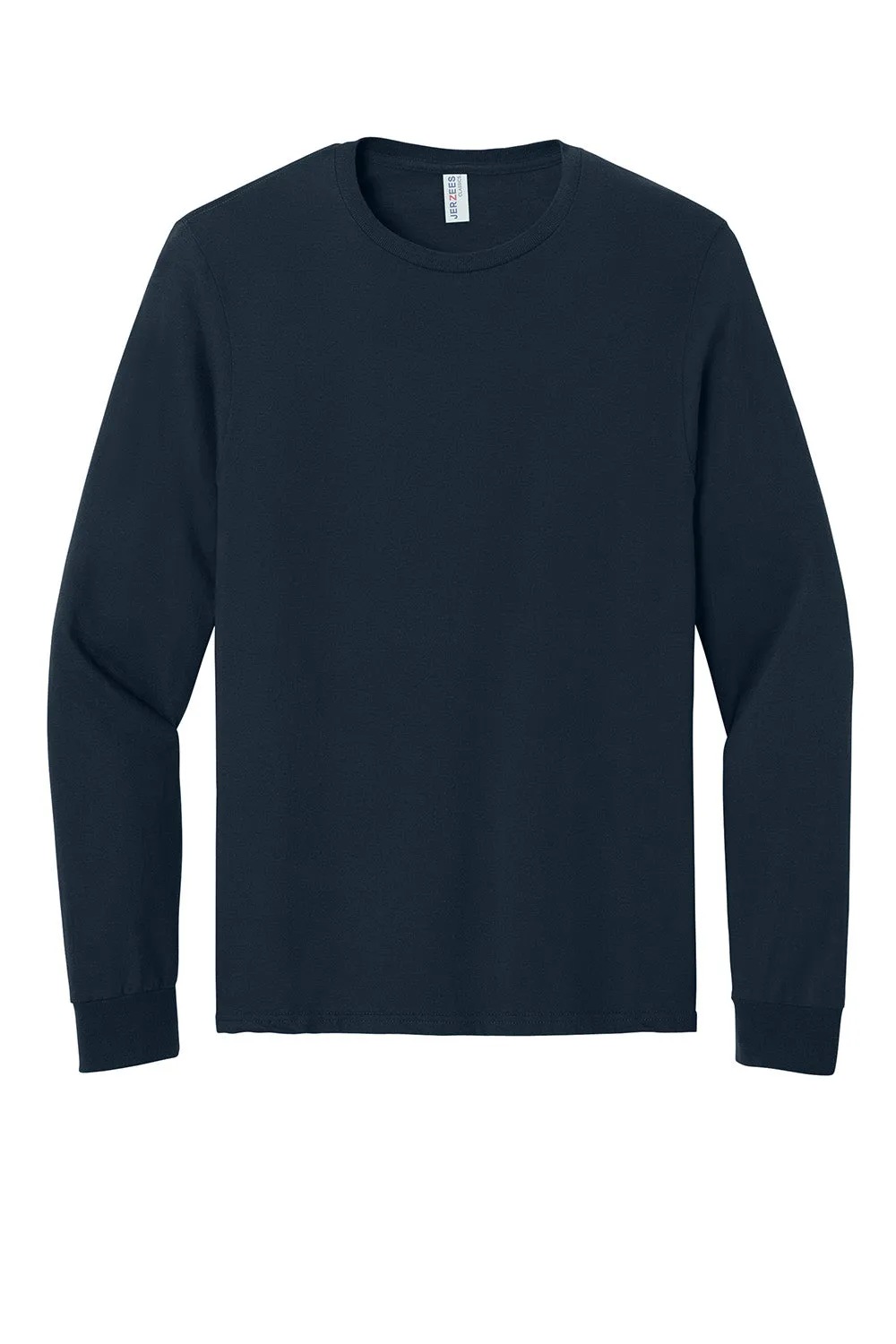 Jerzees Mens Classics Long Sleeve Crewneck T-Shirt - Navy Blue
