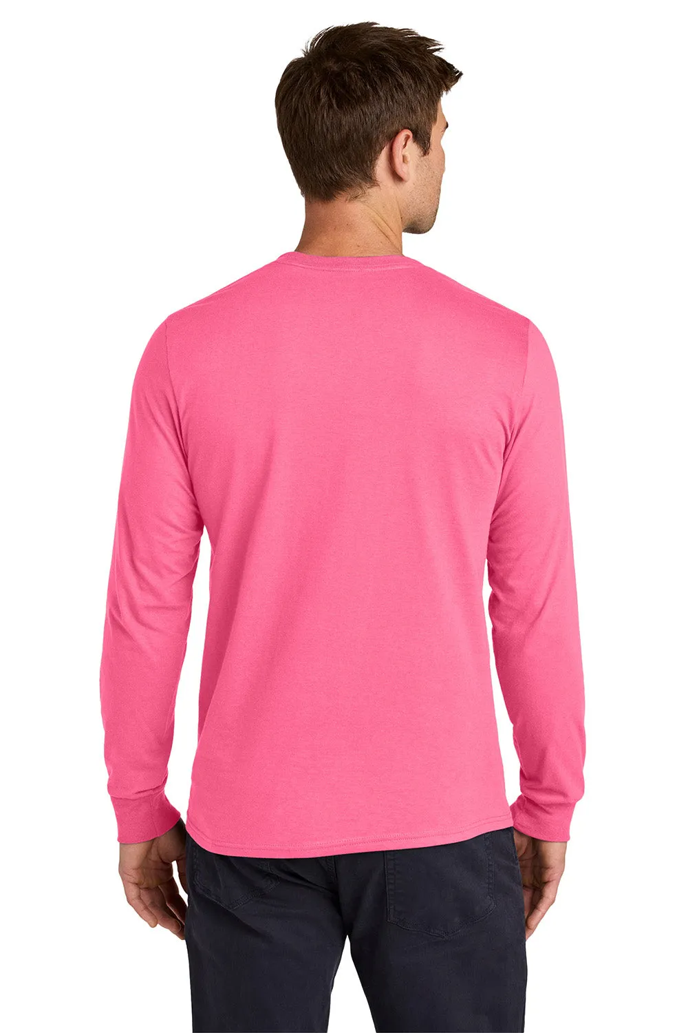 Jerzees Mens Classics Long Sleeve Crewneck T-Shirt - Neon Pink
